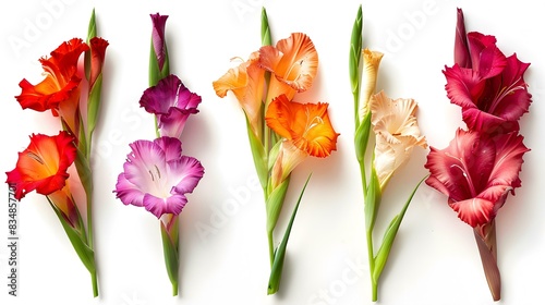gladioluses five different