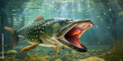 Aquatic Beauty: Close-Up of Pike Fish Anatomy