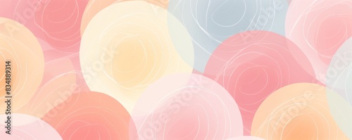 Repeated modern soft pastel color vector art circle pattern circular round background design