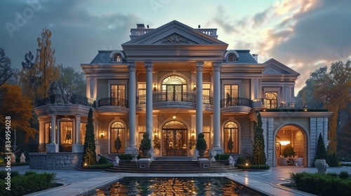 Beautiful House design, amazing architecture, beautiful scenery. luxury. Generative AI.