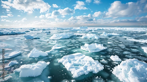 Show the beauty and fragility of polar ice caps, emphasizing the impact of climate change on ocean health and the need for immediate action