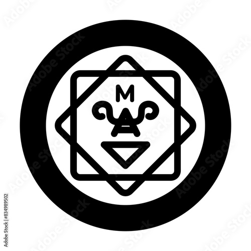 Trendy solid icon of mammon sigil