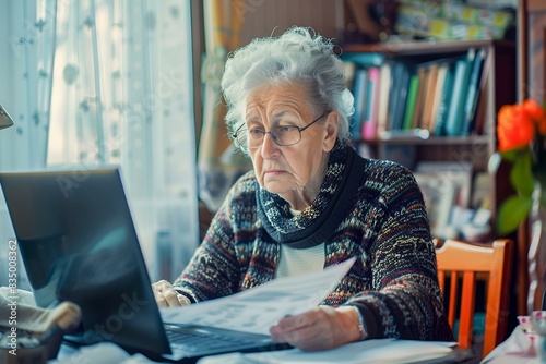 Senior pracująca zdalnie przy komputerze - aktywność zawodowa starszych osób