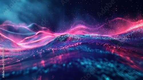 Neon wave abstract wallpaper