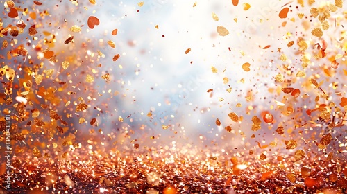 A close-up of a glittering, colorful substance that resembles sparkling glitter or a fine, shimmering powder, with a blurred background that suggests a bright, possibly sunlit environment.