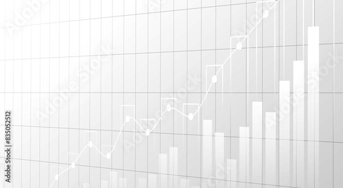 Growth chart of business and investments increase. Stock market chart with uptrend line graph. Candle stick graph chart