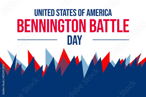 bennington battle day design wallpaper illustration with american flag typography color and bennington cannon suitable for greeting at a bennington battle day moment in united states. banner, poster
