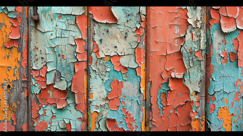 weathered wood wall texture with peeling paint