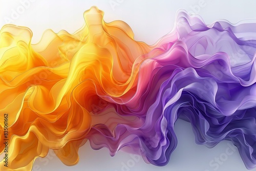 Digital image of yellow, purple and orange coloured abstract painting image