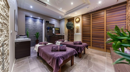 MINSK, BELARUS - DECEMBER, 2013: interiorof modern beauty spa massage saloon
