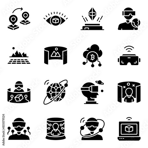 Set of Vr Solid Icons