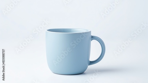 a blue mug with a handle