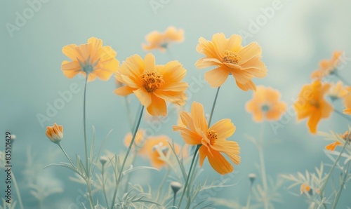 Marigolds on the neutral background