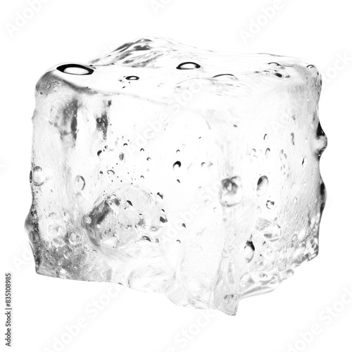 PNG One melting ice cube white white background freezing.