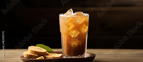 Refreshing beverage created by blending tamarind and palm sugar, with a copy space image included.