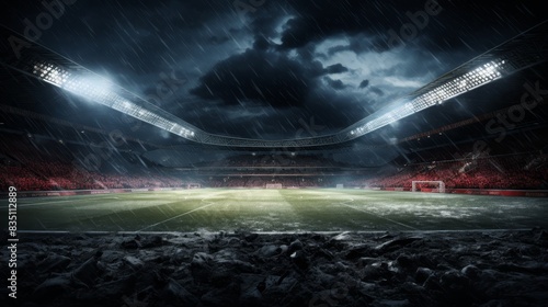 Soccer match delayed due to severe weather conditions