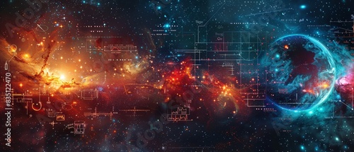 Space themed educational background