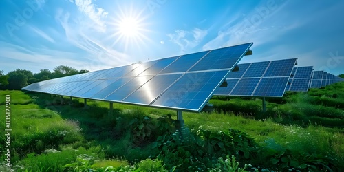 Solar energy is essential ecofriendly power harnessed from sunlight like natures factory. Concept Renewable Energy, Environmentally Friendly Power, Sunlight Harvesting, Sustainable Technology