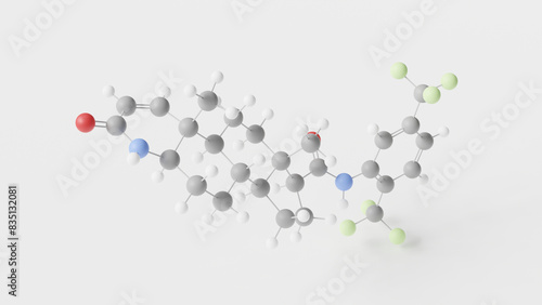 dutasteride molecule 3d, molecular structure, ball and stick model, structural chemical formula avodart