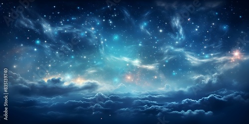 Stars shining brightly in the sky leading the way to success. Concept Success, Stars, Night Sky, Guidance, Brightness