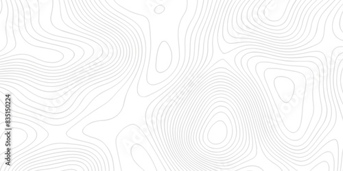 Topographic map background geographic line map with seamless ornament design. The black on white contours topography stylized height of the lines map.