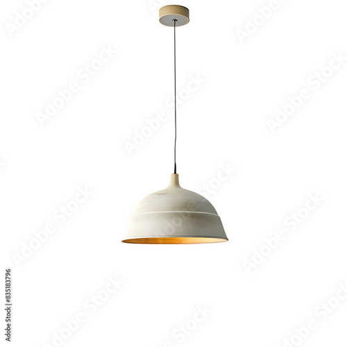 minimalist ceiling hanging lamp, front elevation isolated on background