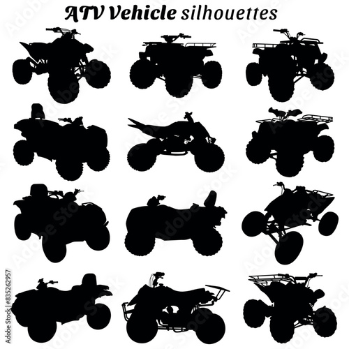 ATV Vehicle silhouette vector illustration set