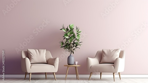 green armchair in a room white background