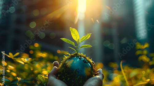 Explore how businesses can incorporate environmental ethics into their operations for sustainable corporate social responsibility. Concept Sustainable sourcing, waste reduction