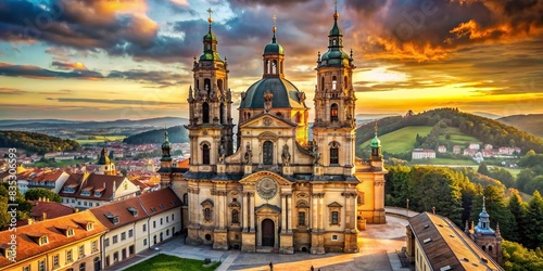 A stunning photo of a grand European church showcasing intricate architecture and sacred beauty , Europe, architectural, worship, sacred, splendor, church, cathedral, religious, historic