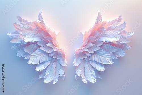 Fantastic angel wings mockup template