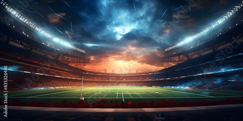 Illustration of American Football Stadium Competition with an Inspiring Sports Theme. Concept Sports Illustration, American Football, Stadium Competition, Inspiring Theme, Illustration Design