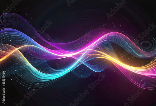 Vector abstract technology, light neon digital lines for artificial intelligence technology concept, digital technology, communication, 5G, science, data transmission and encryption, digital archives,