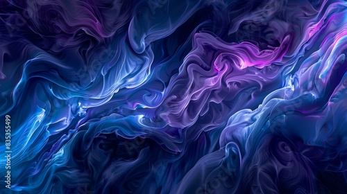 Abstract background with curved lines in the style of blue and purple colors 