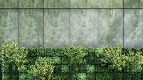 Eco-Friendly Parapet Wall in Sage Green with Sustainable Materials and Natural Look