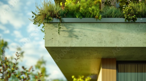 Eco-Friendly Parapet Wall in Sage Green with Sustainable Materials and Natural Look