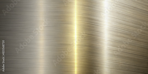 a shiny metal surface with a yellow light streaking across it. The surface is reflective with a golden sheen.