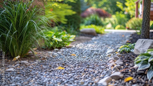 Nice texture can be achieved by having gravel in the yard