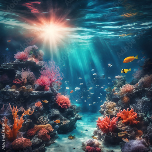 An enigmatic underwater world with vibrant coral and e_esrgan