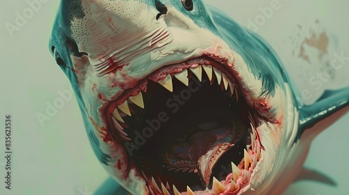Superb shark with mouthful of teeth
