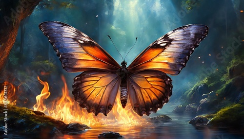 butterfly on fire