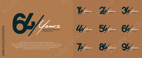 anniversary logotype vector design with slash and white handwriting black color for special day