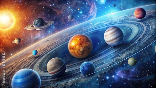 Astrological background with planets and copy space , astrology, space, celestial, universe, cosmic, planets, zodiac, astrology background, horoscope, astronomy, mystical, cosmos, starry