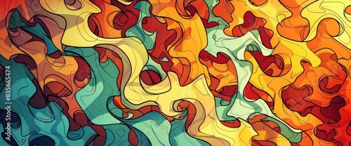 Abstract Patterns Of Energy Dissipation, Cartoon Style, Background