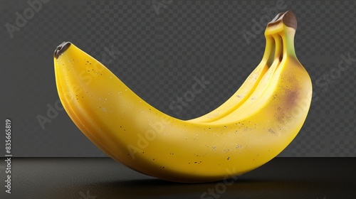 A bright yellow banana with a smooth peel, displayed on a transparent background in crisp 8K clarity.