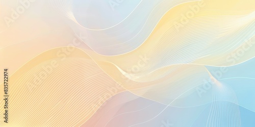 A modern gradient background with thin white lines, featuring Soft Yellow and Sky Blue hues. The design includes an abstract pattern of curved lines