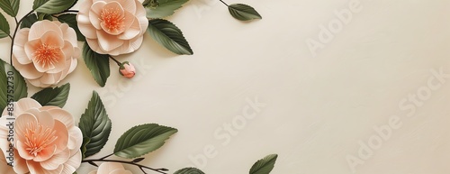 Daily reflections subtle artistic border lightly decorated discreet Camellias illustrations corners minimalist icons side margins hand painted watercolor style calm introspective m