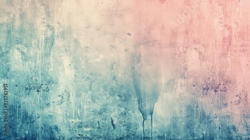 A soft grunge background in pastel colors, subtly blending water stains and faded paint, perfect for art textures that require a gentle, vintage feel.