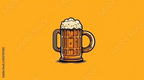 A minimalist illustration of a beer stein with the word "Oktoberfest" engraved on it, symbolizing the festival