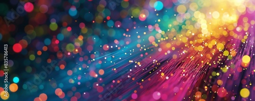 Colorful abstract bokeh light streaks